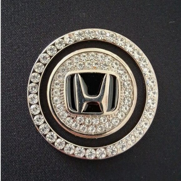2pc. Car Push Start Button Metal Cover Rhinestone Ring And Cap. - Picture 1 of 2